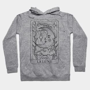 The moon tarot card in black Hoodie